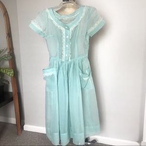 Vintage 50’s mint swiss dot dress.